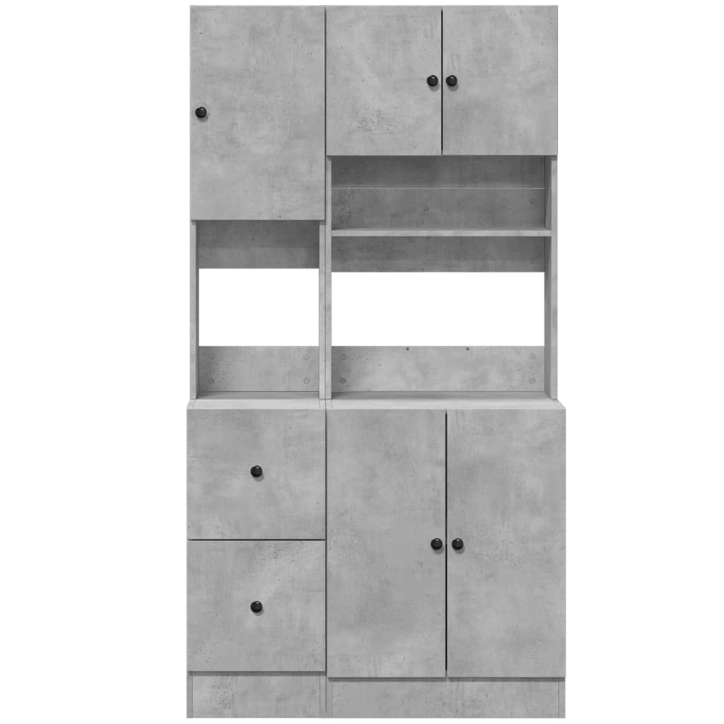 vidaXL Kitchen Cabinet Concrete Grey 95x50x180 cm Engineered Wood