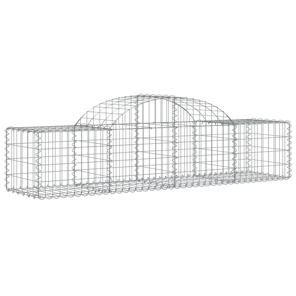 vidaXL Arched Gabion Baskets 11 pcs 200x50x40/60 cm Galvanised Iron