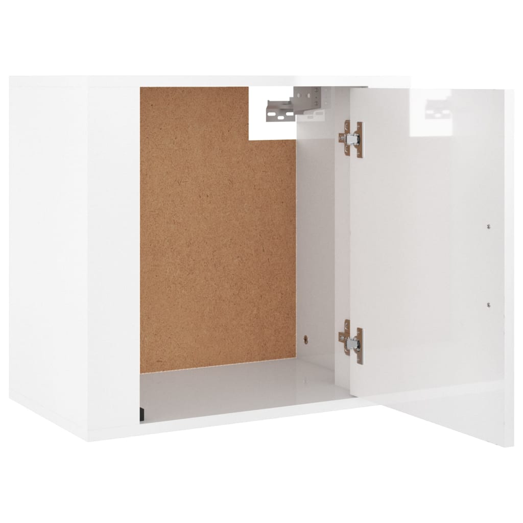 vidaXL Wall-mounted Bedside Cabinets 2 pcs High Gloss White 50x30x47cm