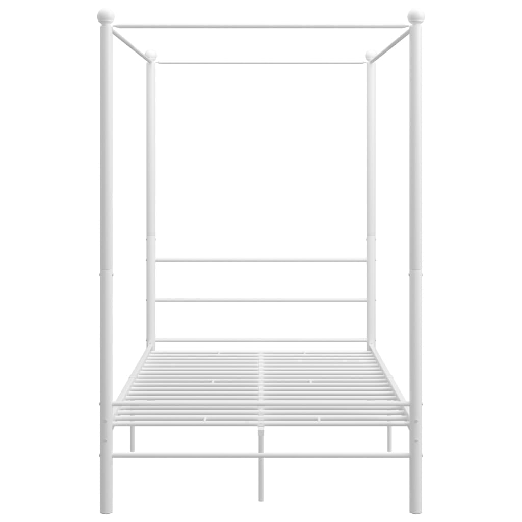 vidaXL Bed Frame with Canopy without Mattress White 140x200 cm Metal