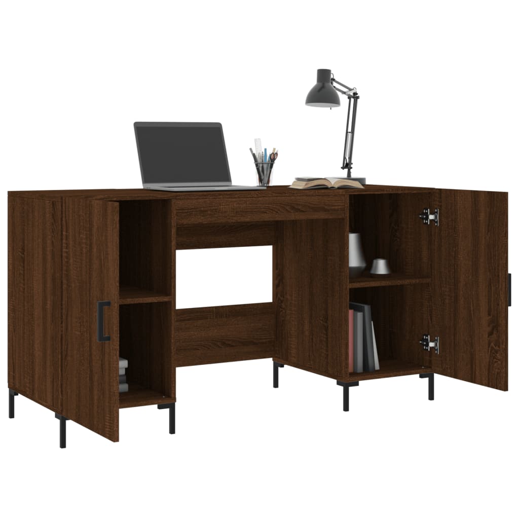 vidaXL Desk Brown Oak 140x50x75 cm Engineered Wood