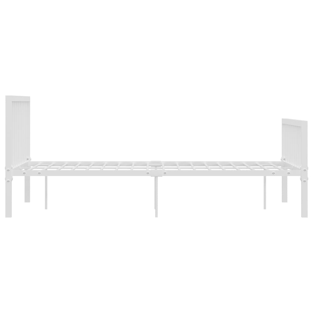 vidaXL Bed Frame without Mattress White Metal 140x200 cm