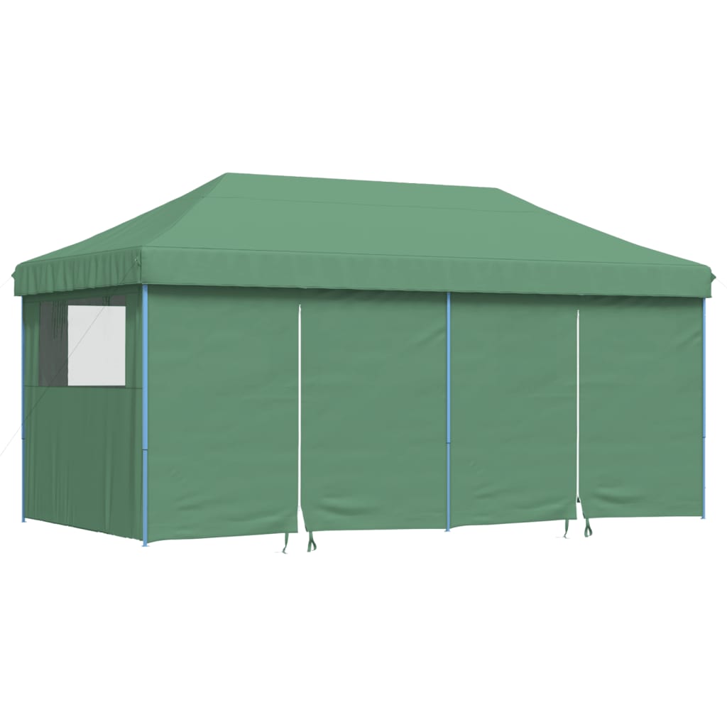 vidaXL Foldable Party Tent Pop-Up with 4 Sidewalls Green