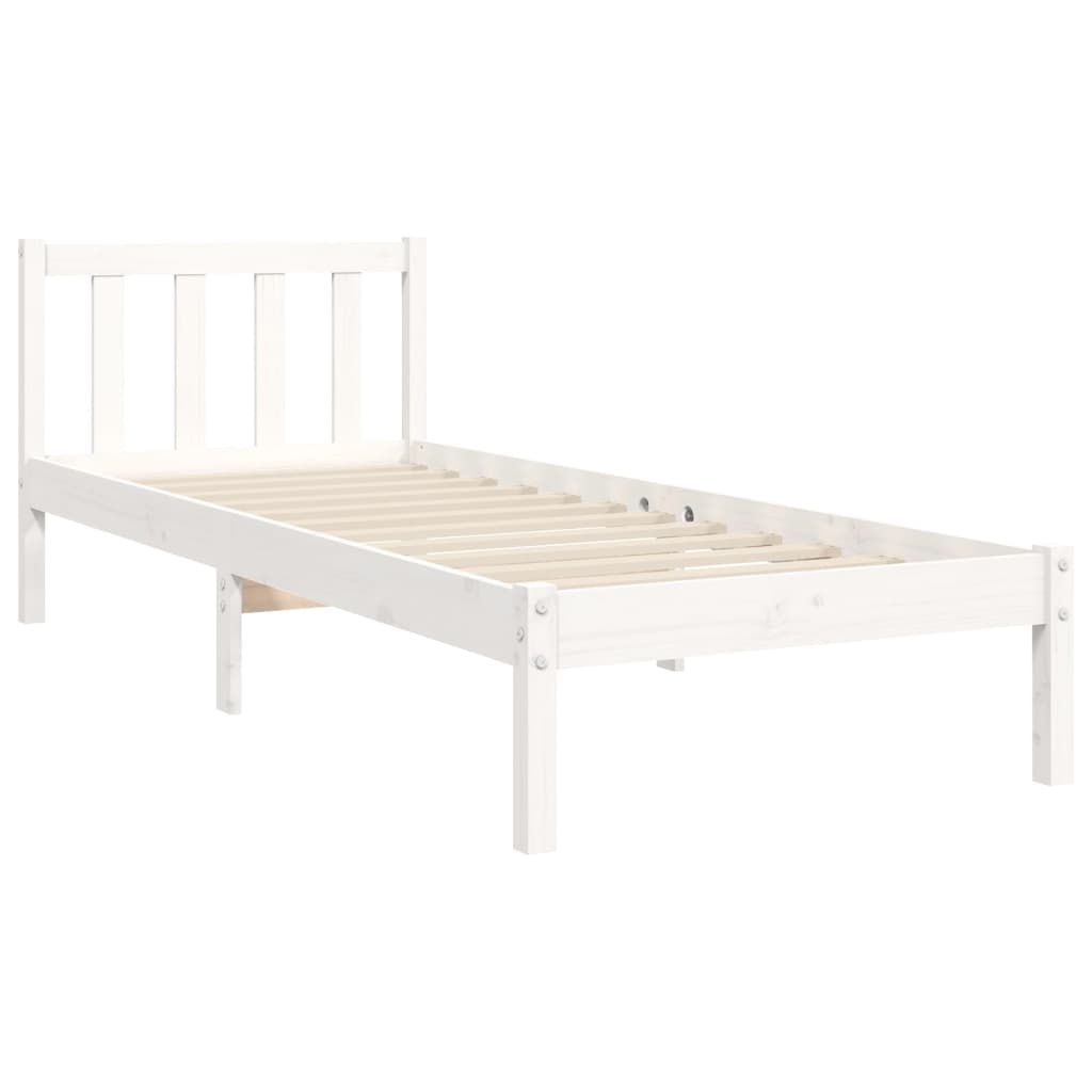 vidaXL Bed Frame without Mattress White 90x200 cm Solid Wood Pine