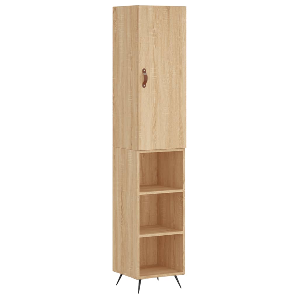 vidaXL Highboard Sonoma Oak 34.5x34x180 cm Engineered Wood