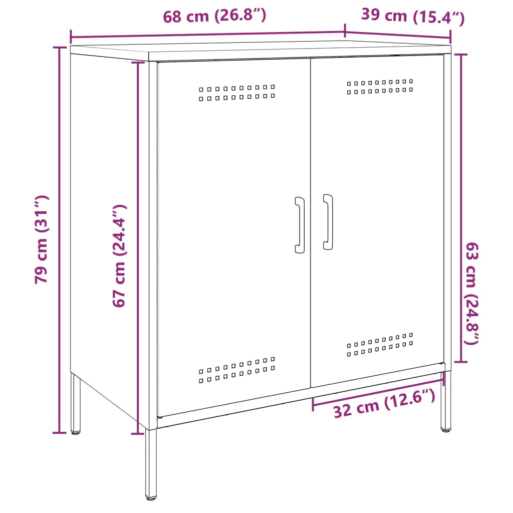 vidaXL Sideboard Anthracite 68x39x79 cm Steel