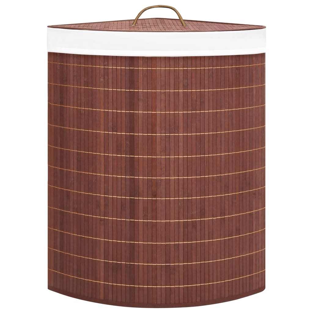 vidaXL Bamboo Corner Laundry Basket Brown 60 L