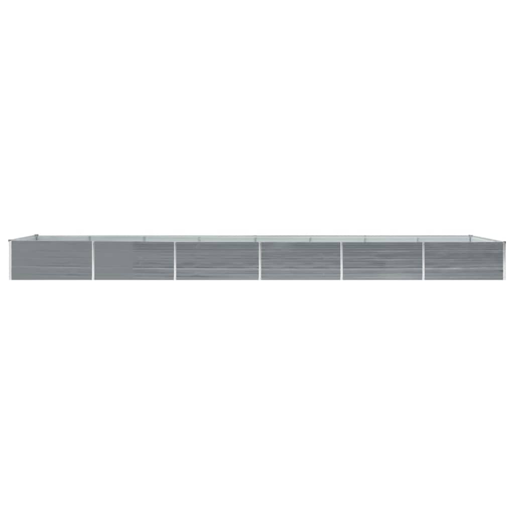 vidaXL Garden Raised Bed Galvanised Steel 600x80x45 cm Grey