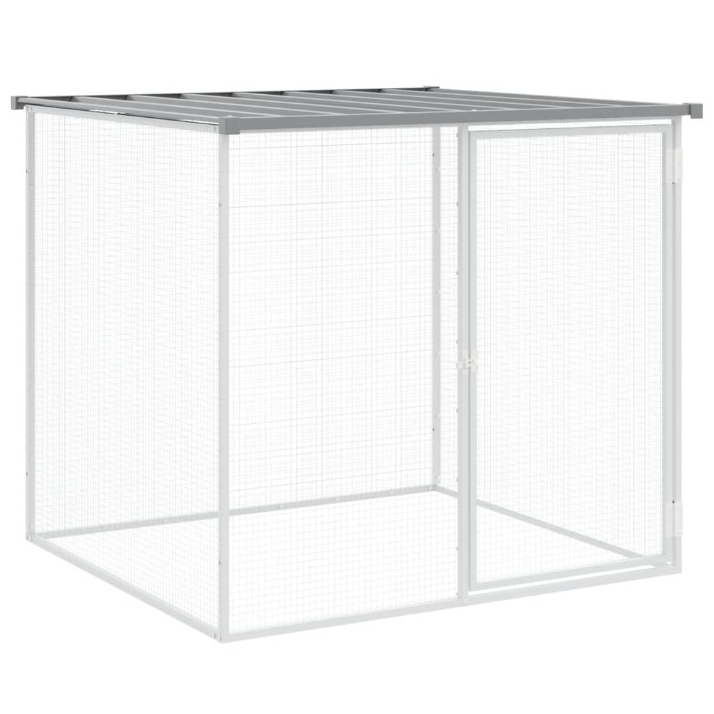 vidaXL Chicken Cage with Roof Light Grey 403x98x90 cm Galvanised Steel