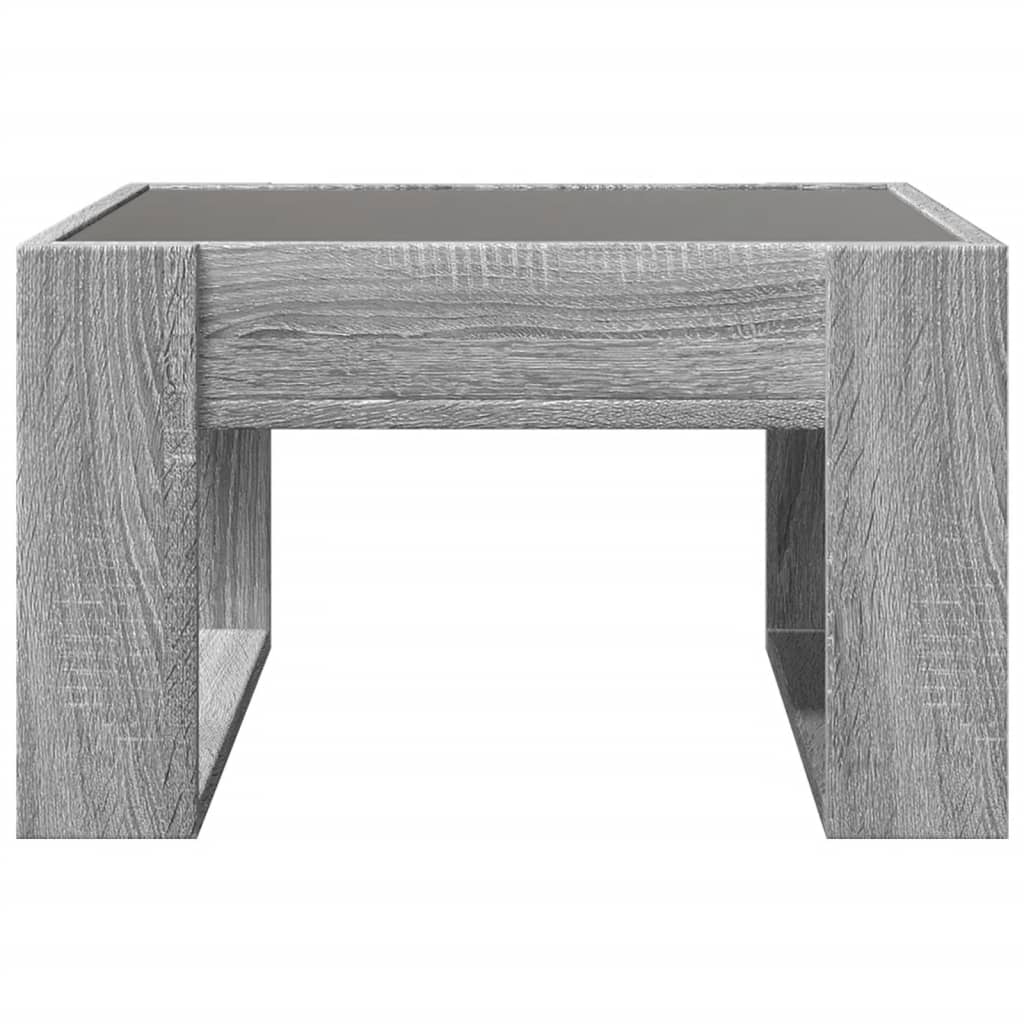 vidaXL Coffee Table with Infinity LED Grey Sonoma 50x53x30 cm