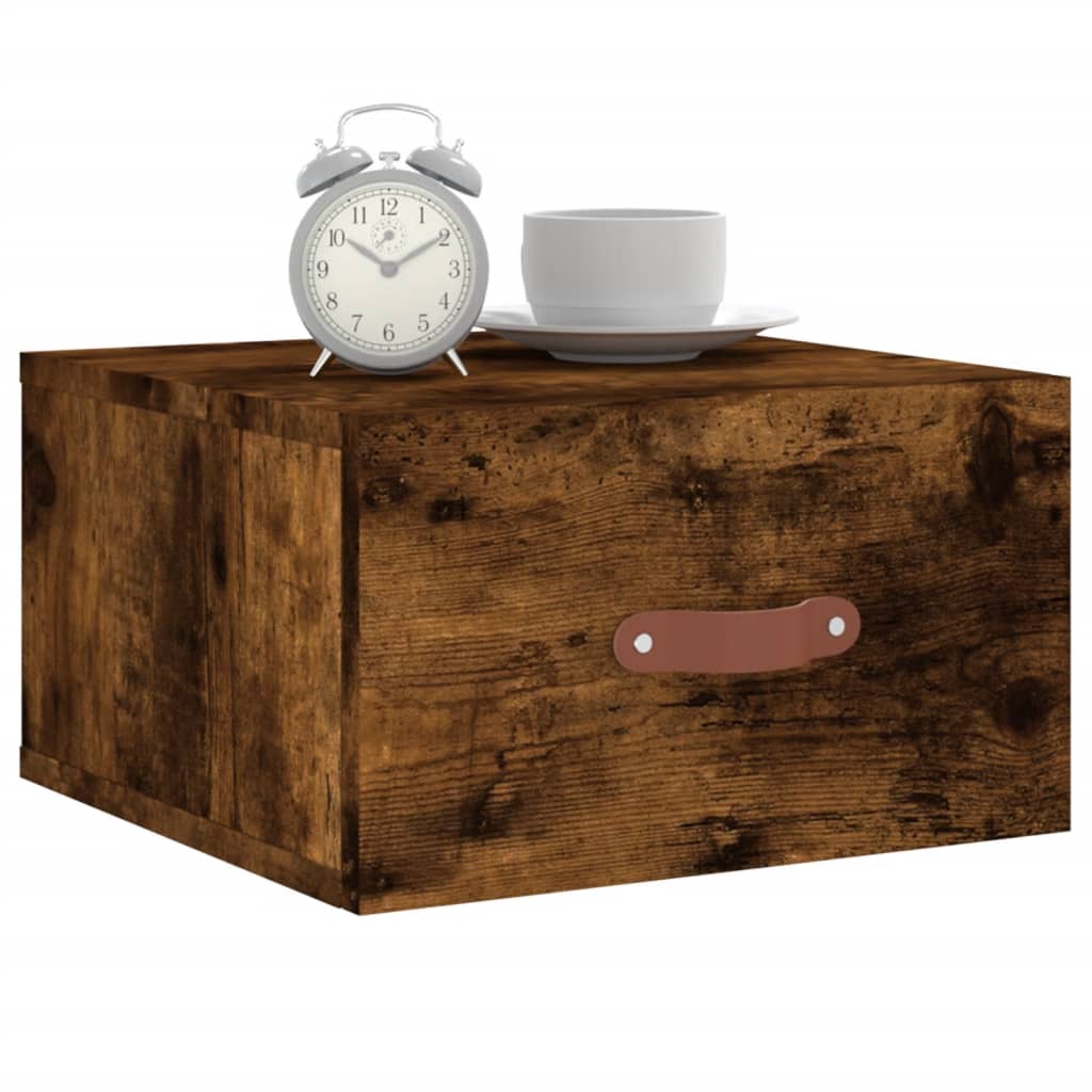 vidaXL Wall-mounted Bedside Cabinets 2 pcs Smoked Oak 35x35x20 cm