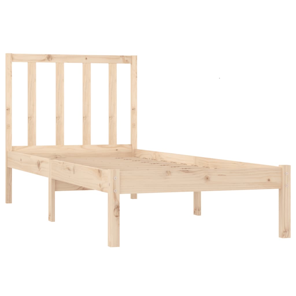 vidaXL Bed Frame without Mattress 75x190 cm Small Single Solid Wood Pine