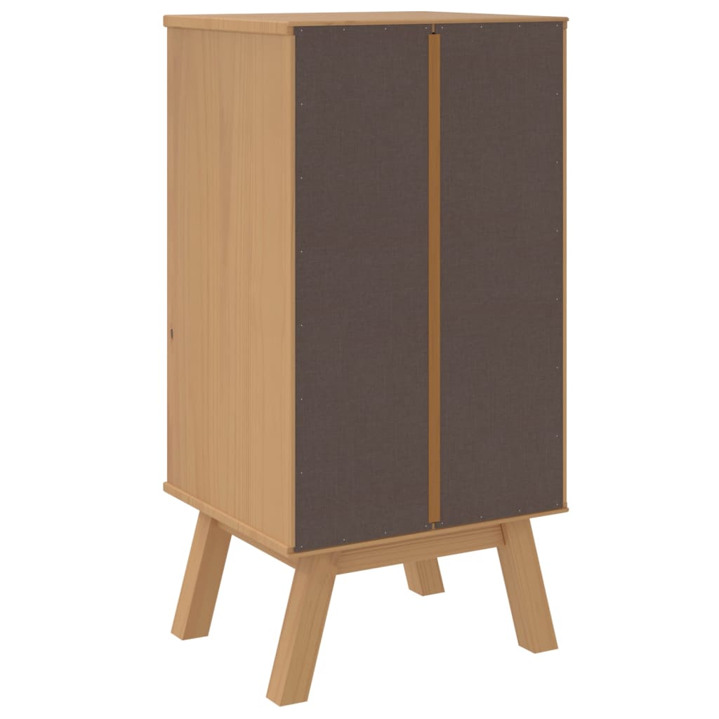 vidaXL Bedside Cabinet OLDEN White and Brown Solid Wood Pine