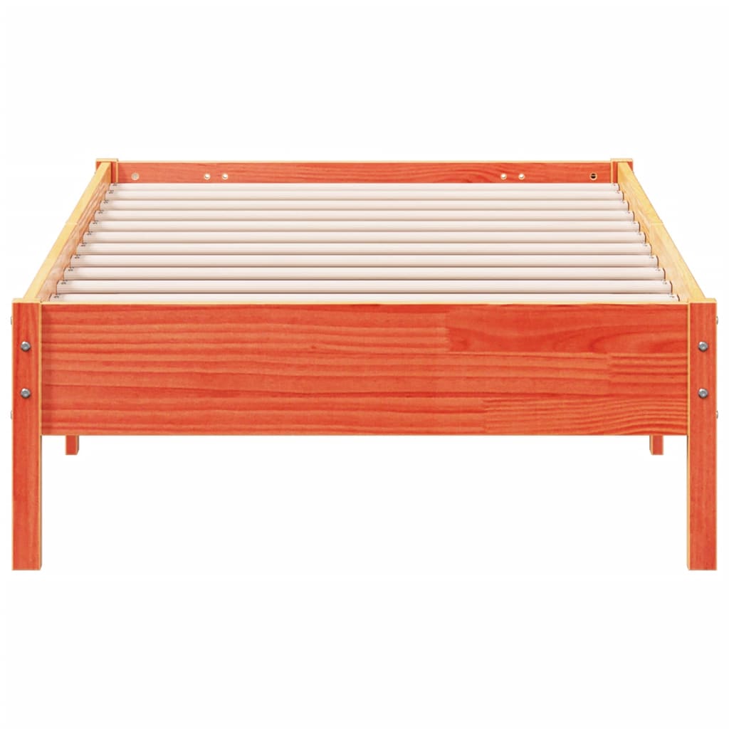 vidaXL Bed Frame without Mattress Wax Brown 100x200 cm Solid Wood Pine