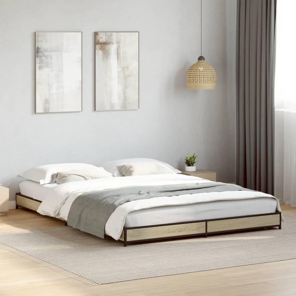 vidaXL Bed Frame without Mattress Sonoma Oak 120x200 cm