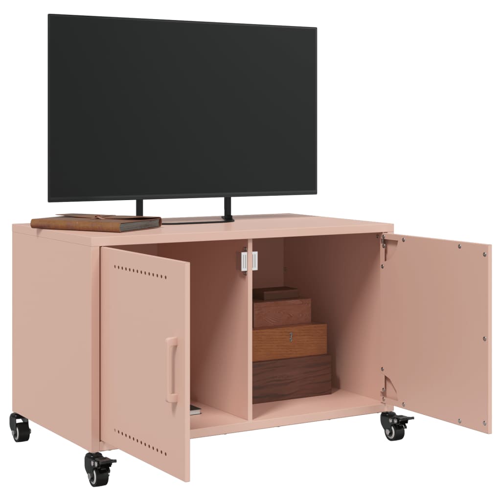 vidaXL TV Cabinet Pink 68x39x43.5 cm Steel