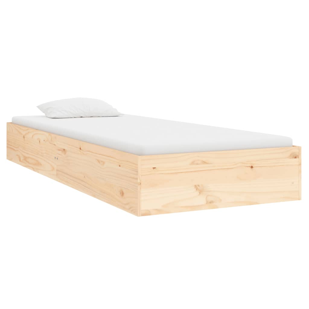 vidaXL Bed Frame without Mattress Solid Wood 75x190 cm Small Single