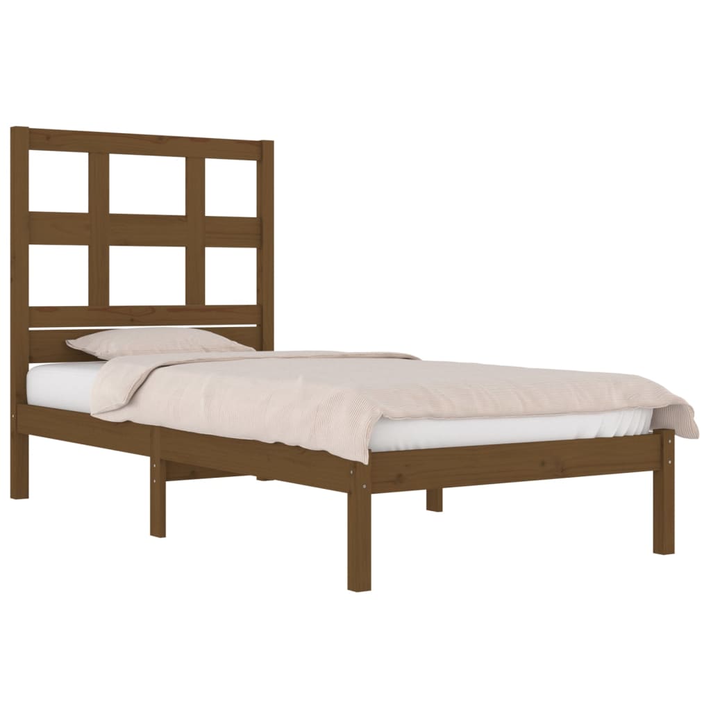 vidaXL Bed Frame without Mattress Honey Brown 100x200 cm Solid Wood Pine