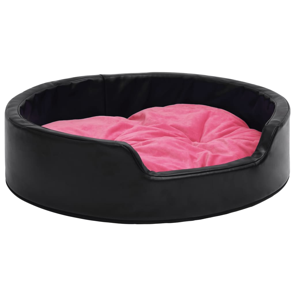 Vidaxl Dog Bed Black And Pink 79x70x19 Cm Plush And Faux Leather Vidaxl Ie
