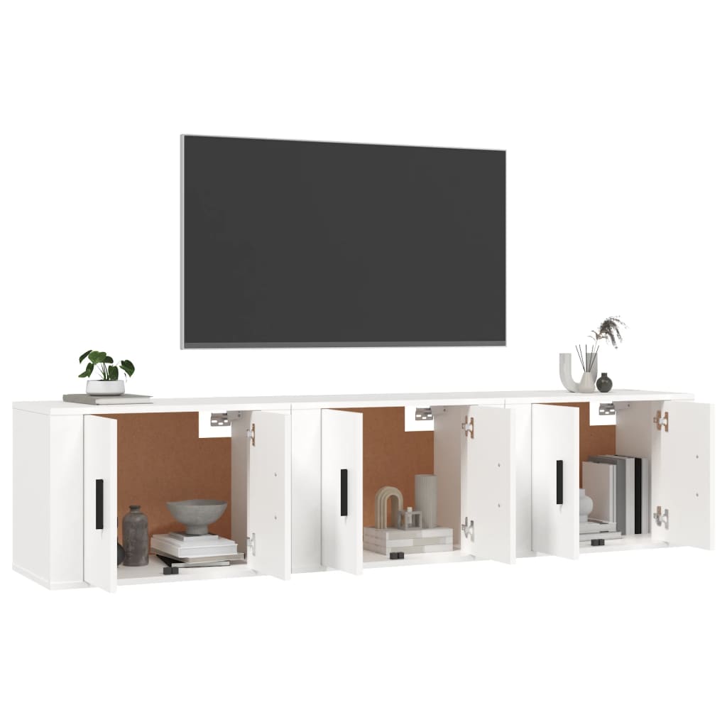 vidaXL Wall-mounted TV Cabinets 3 pcs White 57x34.5x40 cm