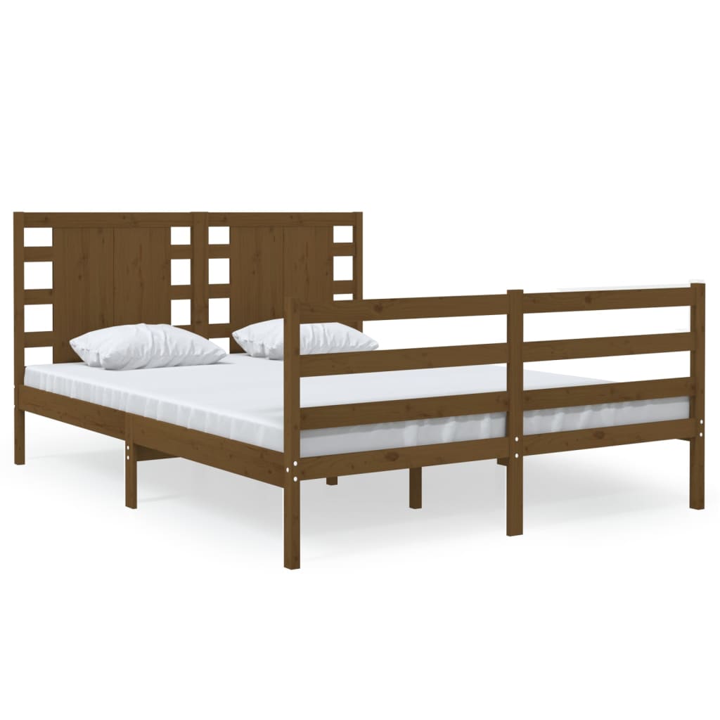 vidaXL Bed Frame without Mattress Honey Brown 120x190 cm Small Double Solid Wood Pine