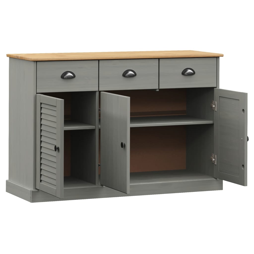 vidaXL Sideboard with Drawers VIGO 113x40x75 cm Grey Solid Wood Pine