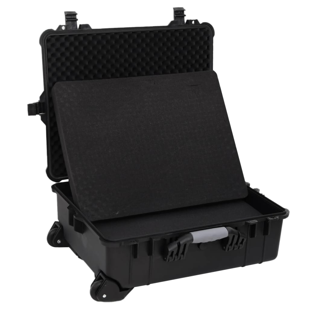 vidaXL Wheeled Flight Case Black 63x50x23 cm PP