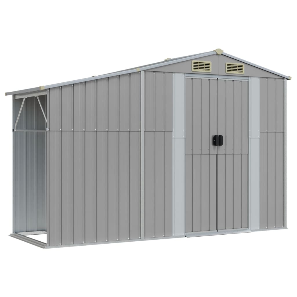 vidaXL Garden Shed Grey 277x279x179 cm Galvanised Steel