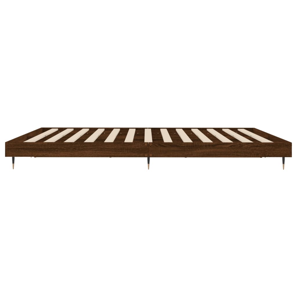 vidaXL Bed Frame without Mattress Brown Oak 180x200 cm Super King Engineered Wood