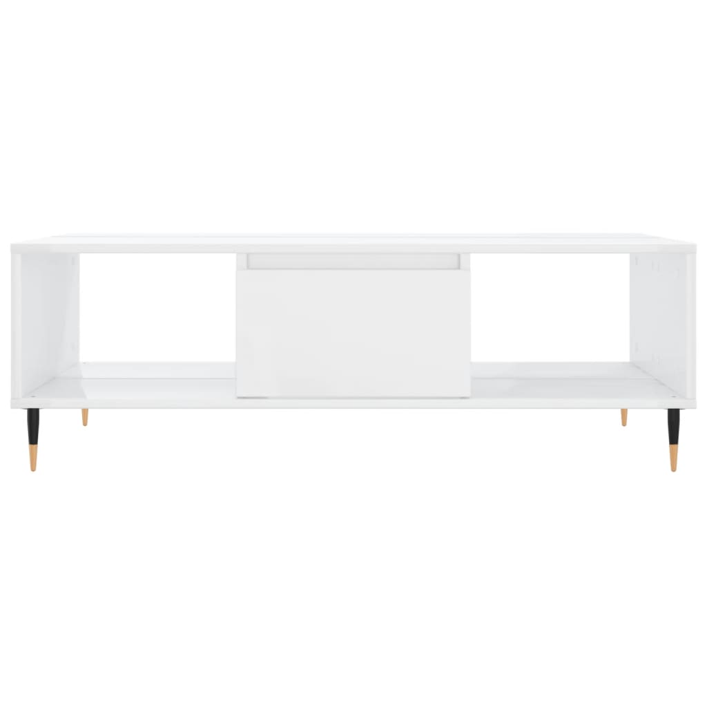 vidaXL Coffee Table High Gloss White 104x60x35 cm Engineered Wood