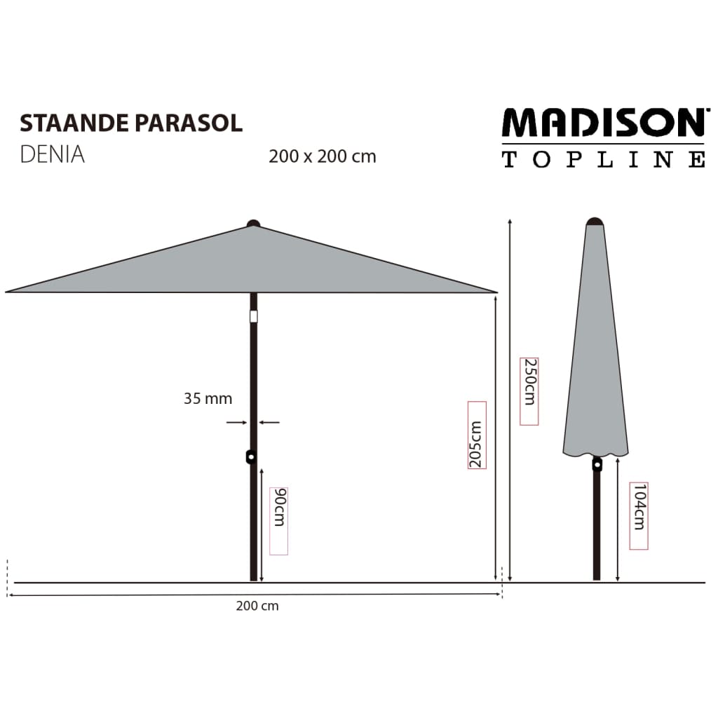 Madison Garden Parasol Elba 300 cm Taupe