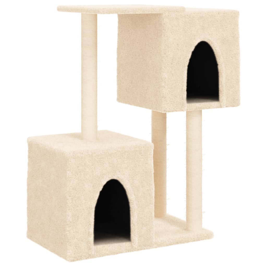 vidaXL Cat Tree with Sisal Scratching Posts Cream 86 cm