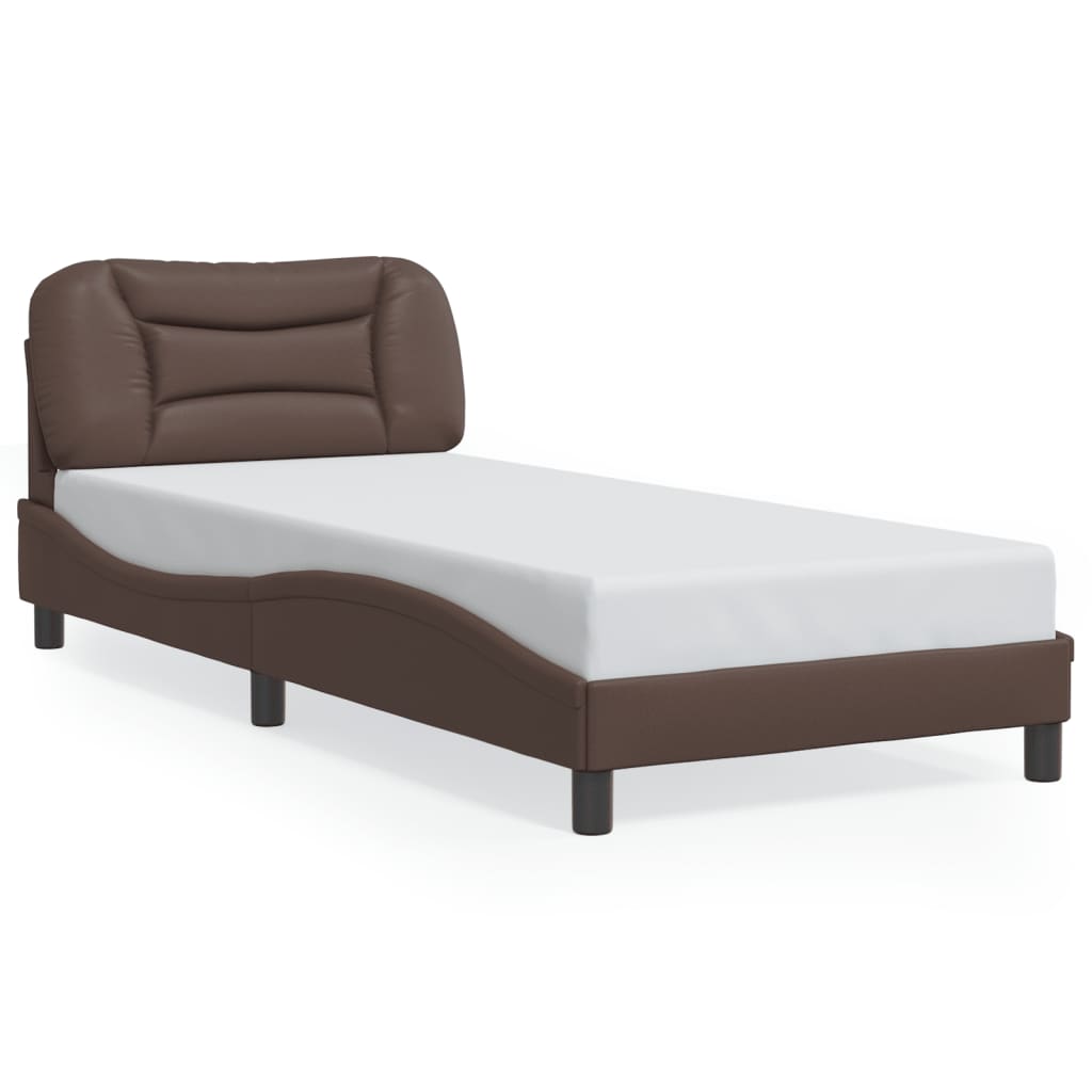 vidaXL Bed Frame with LED without Mattress Brown 90x200 cm