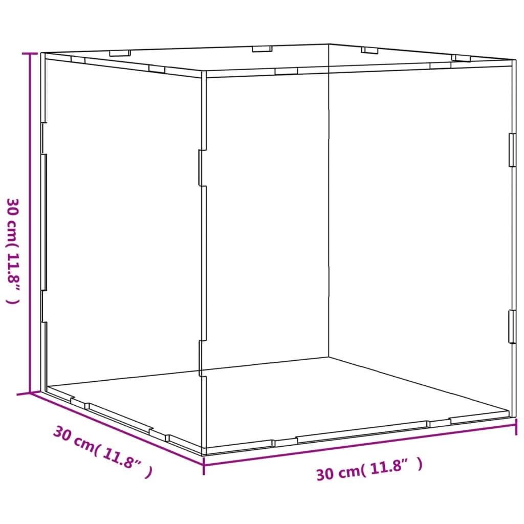 vidaXL Display Box Transparent 30x30x30 cm Acrylic