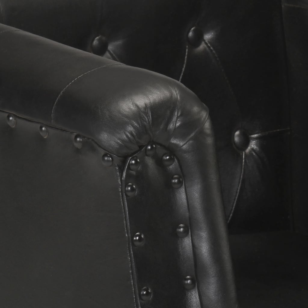 vidaXL Armchair Black Real Leather