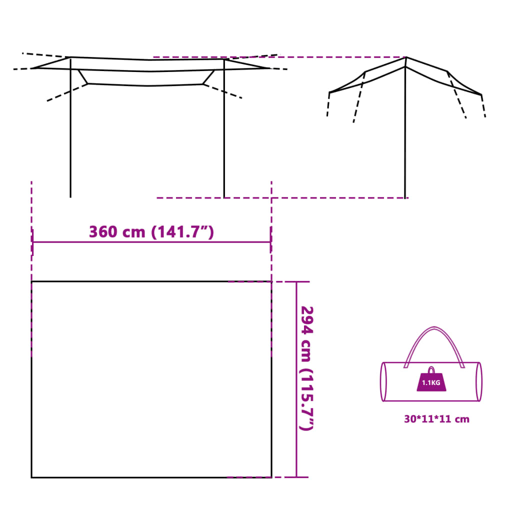 vidaXL Camping Tarp Blue 360x294 cm Waterproof