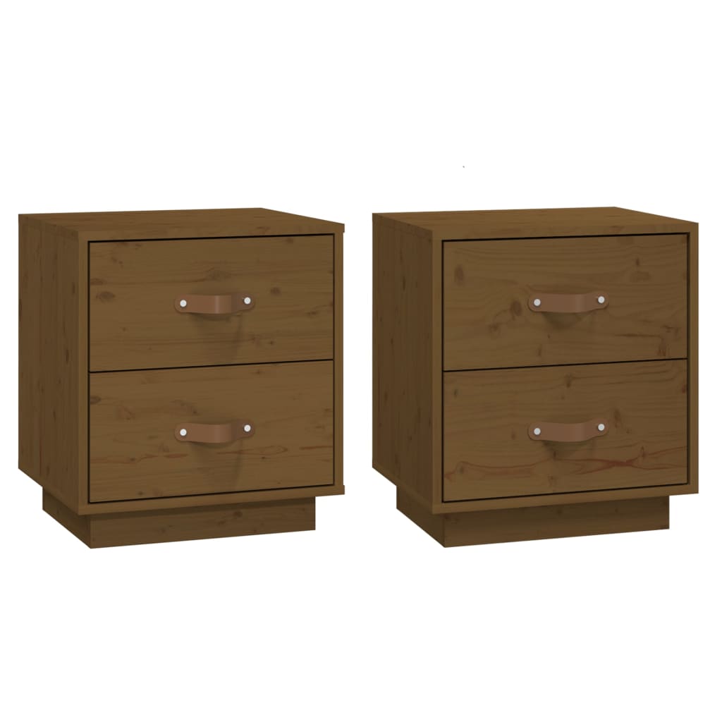 vidaXL Bedside Cabinets 2 pcs Honey Brown 40x34x45 cm Solid Wood Pine