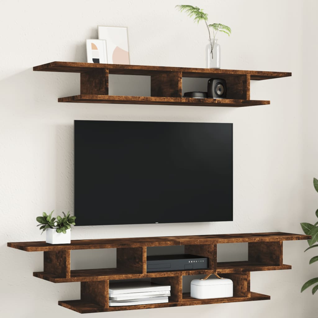 vidaXL TV Wall Units Brown Oak Engineered Wood