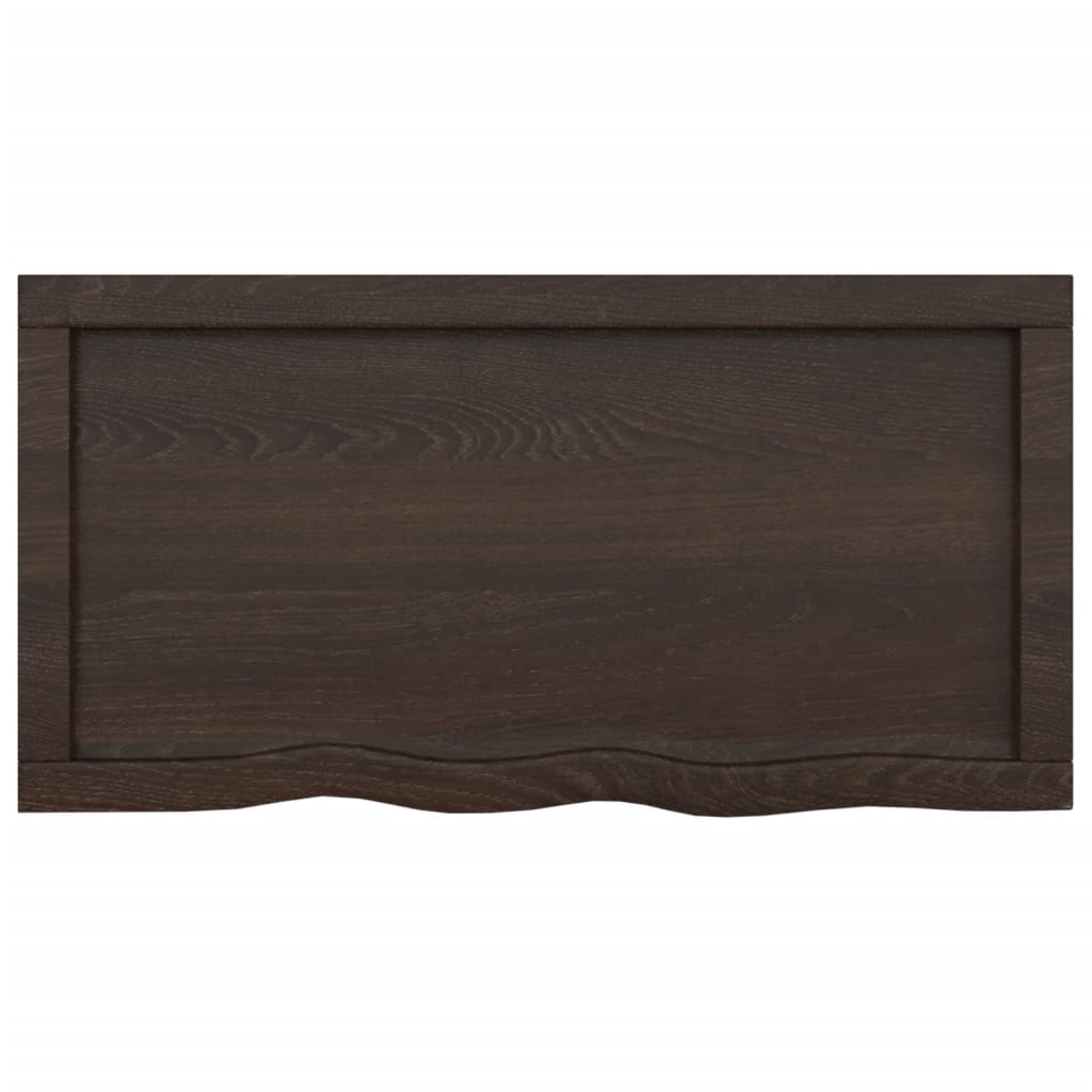 vidaXL Bathroom Countertop Dark Brown 80x40x(2-6) cm Treated Solid Wood