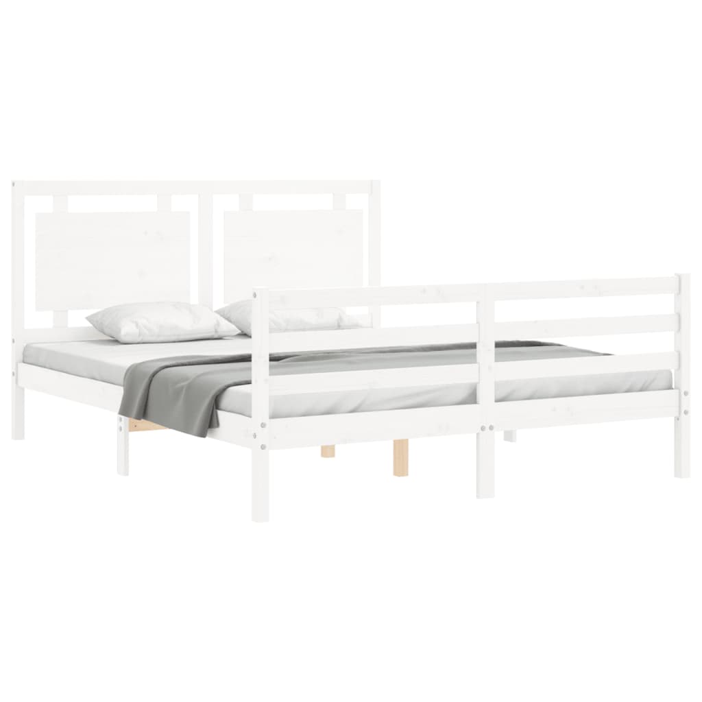 vidaXL Bed Frame without Mattress White 160x200 cm Solid Wood