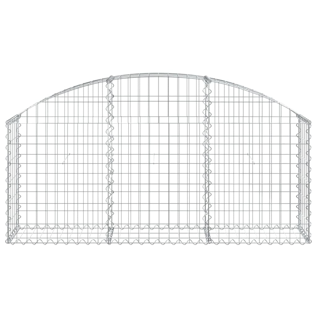 vidaXL Arched Gabion Basket 150x30x60/80 cm Galvanised Iron