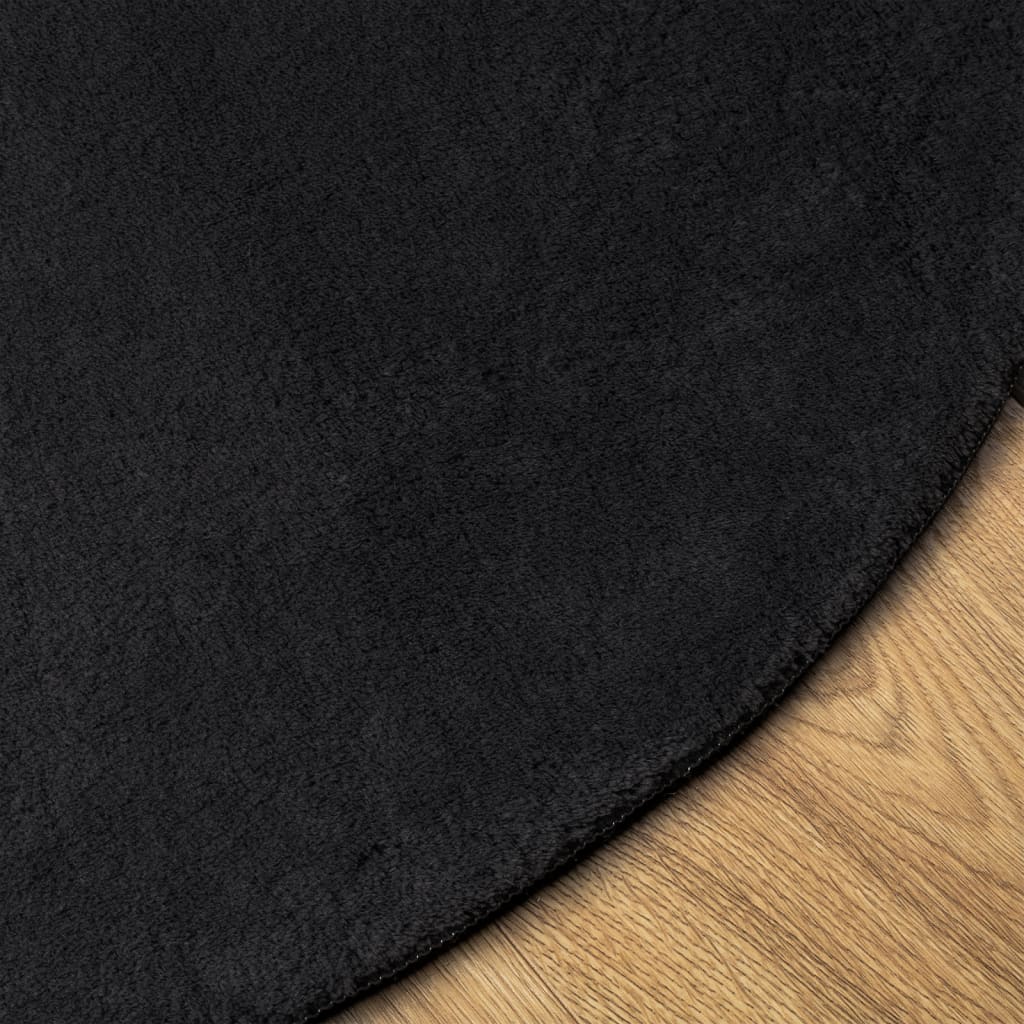 vidaXL Rug HUARTE Short Pile Soft and Washable Black Ø 120 cm