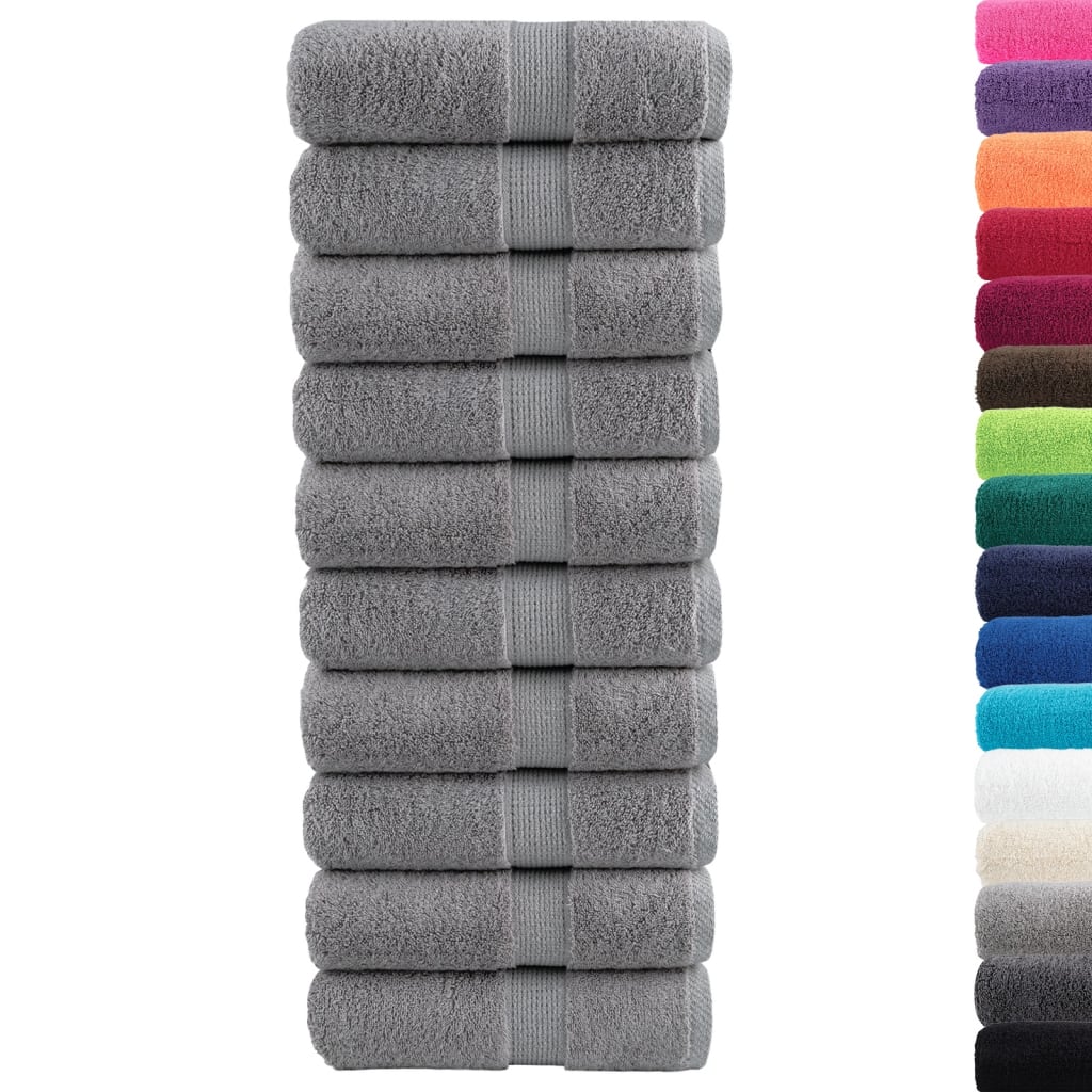 vidaXL Premium Guest Towels SOLUND 10pcs Grey 30x50cm 600gsm