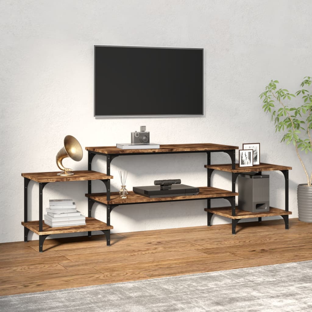 vidaXL TV Cabinet Smoked Oak 157x35x52 cm Engineered Wood