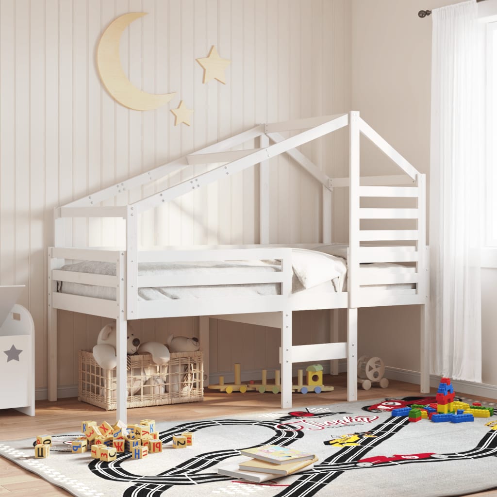 vidaXL Kids' Bed Roof White 188x82x113 cm Solid Wood Pine