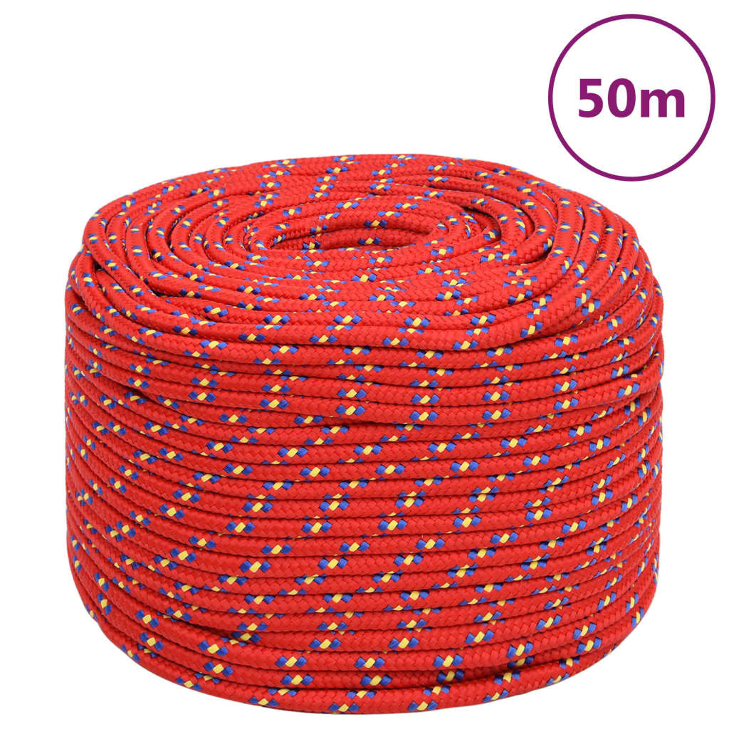 vidaXL Boat Rope Red 6 mm 50 m Polypropylene