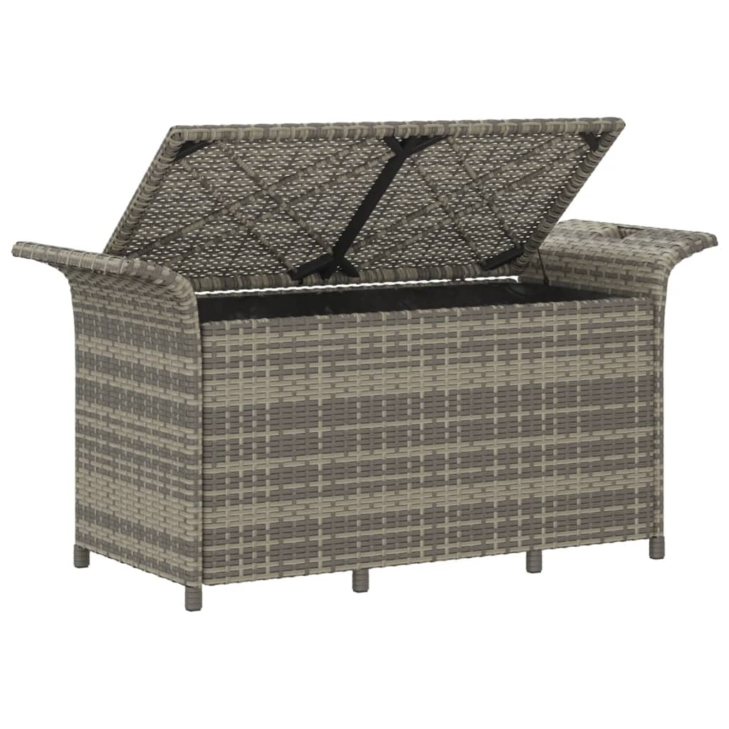 vidaXL Garden Bench with Cushion Grey 116x46x57 cm Poly Rattan