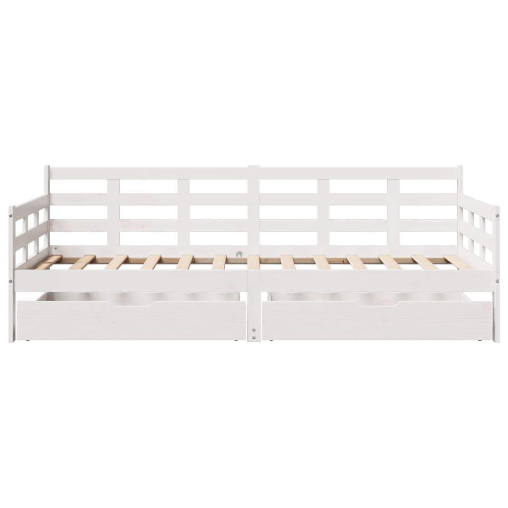 vidaXL Daybed with Drawers without Mattress White 80x200 cm Solid Wood