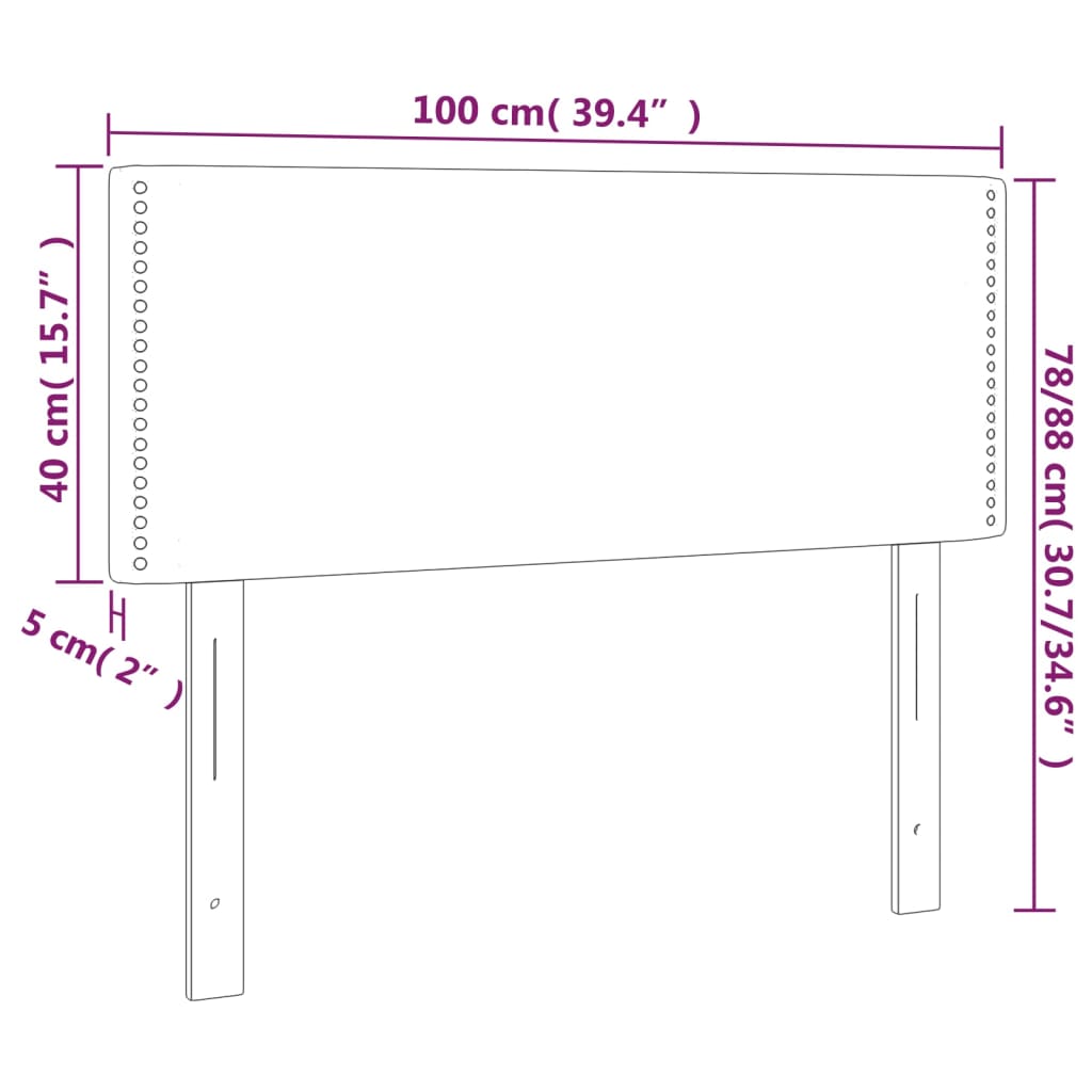 vidaXL Headboard Dark Grey 100x5x78/88 cm Fabric