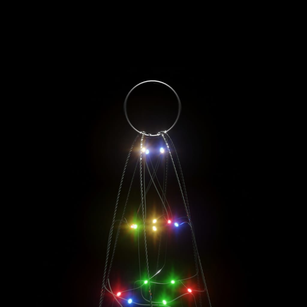 vidaXL Christmas Tree Light on Flagpole 200 LEDs Colourful 180 cm